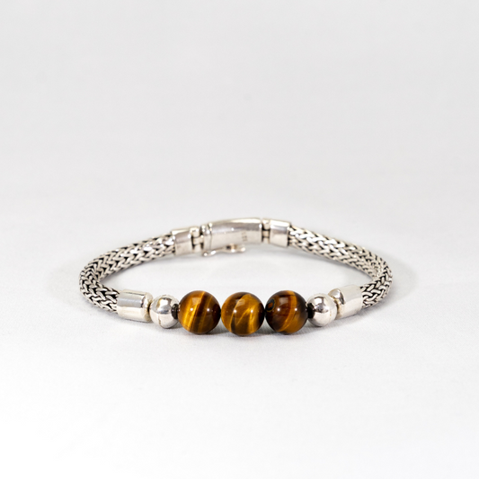 Titan Eye Bracelet – Sterling Silver 925 and Tiger Eye mens bracelet | Stone N Luxe