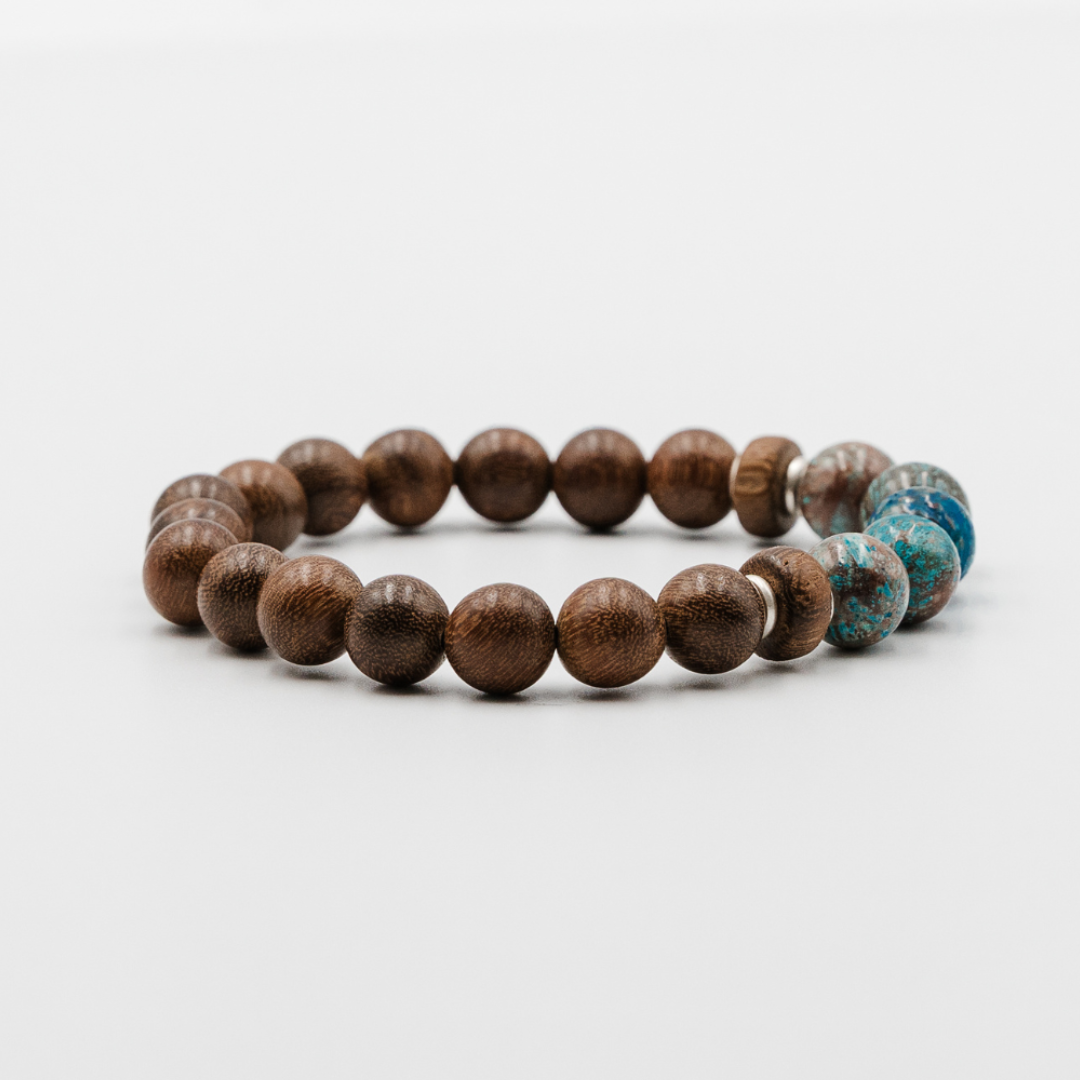 Azure Standard Bracelet – earthy azurite wood bracelet detail | Stone N Luxe