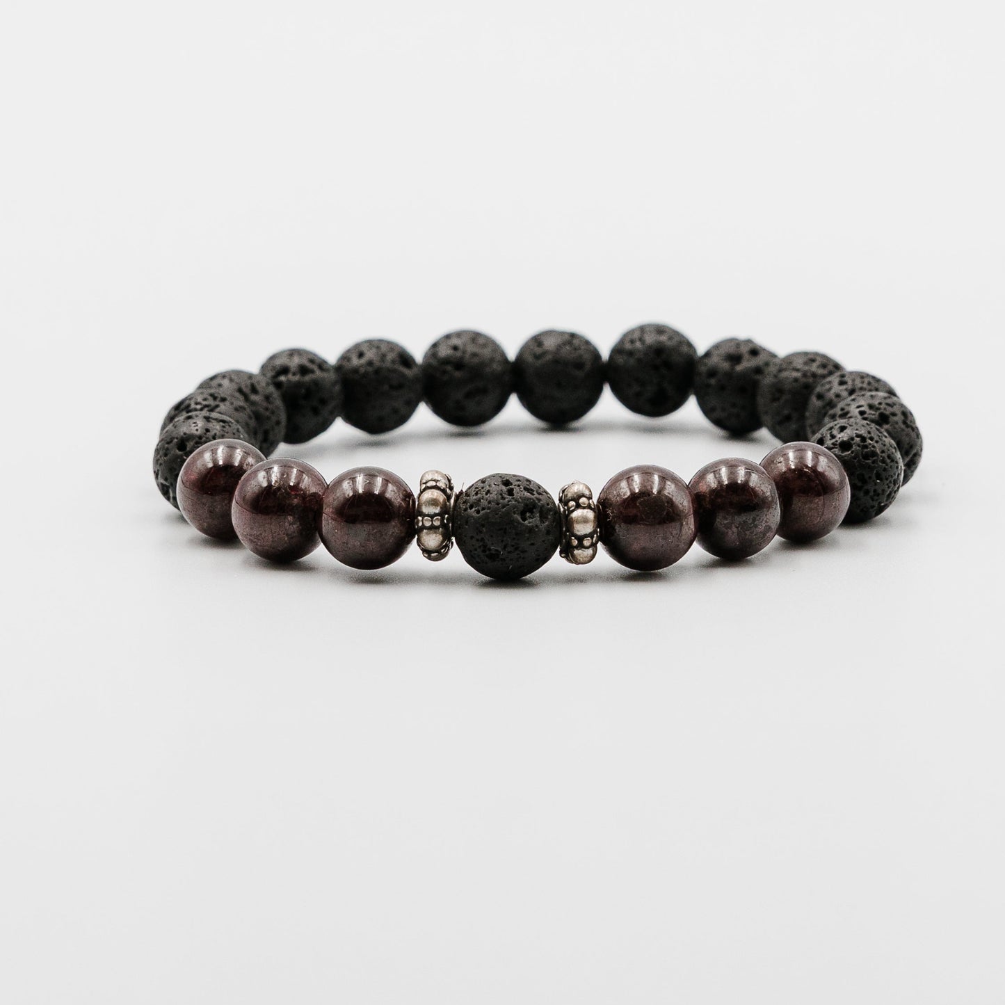 Noir Volcanic Bracelet – Lava Stone and Garnet mens bracelet | Stone N Luxe