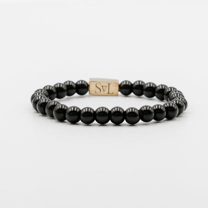 Black Axis Bracelet – sleek mens black gemstone bracelet | Stone N Luxe