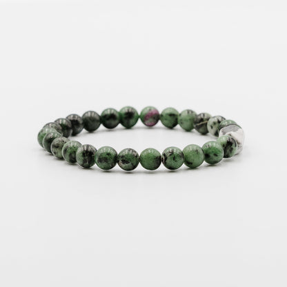 Ivory Ember Bracelet – handstrung ruby zoisite bracelet detail | Stone N Luxe