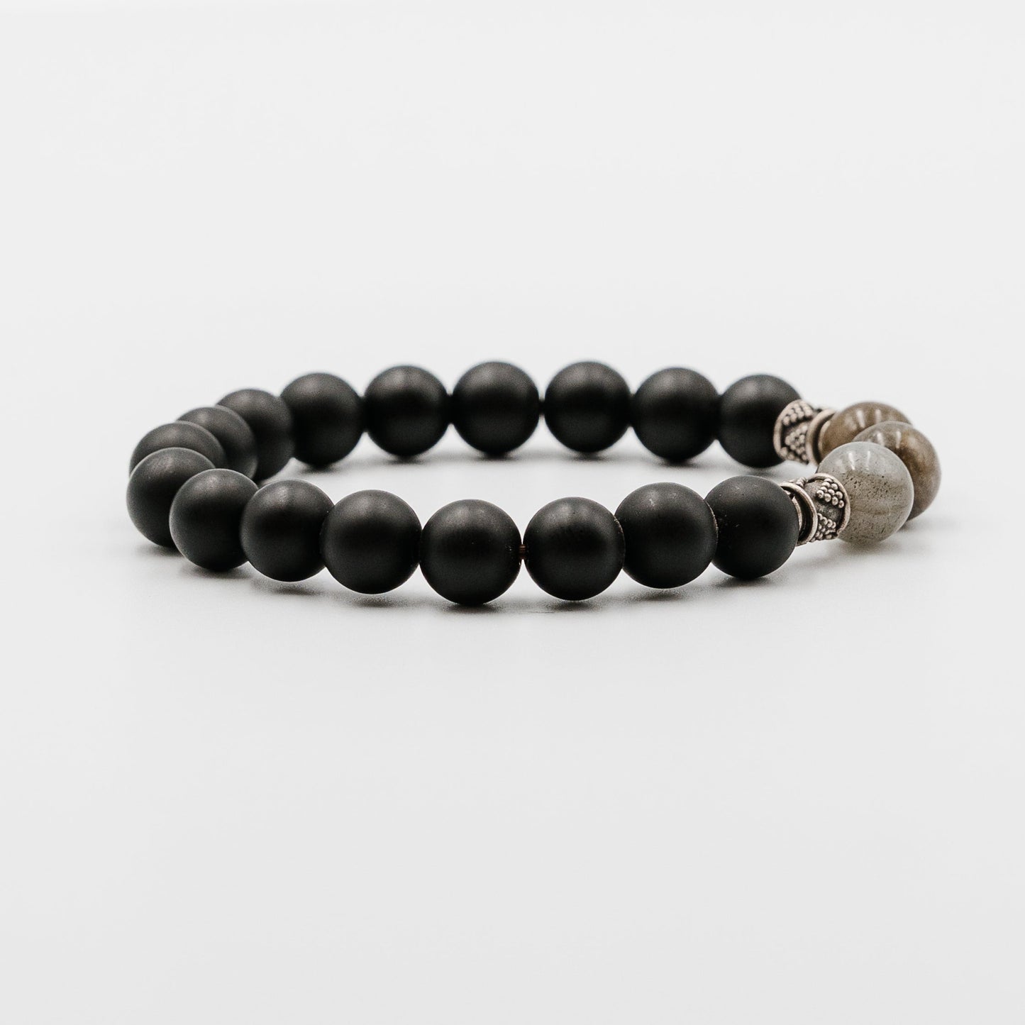 Shadow Prism Bracelet – black onyx labradorite silver bracelet detail | Stone N Luxe