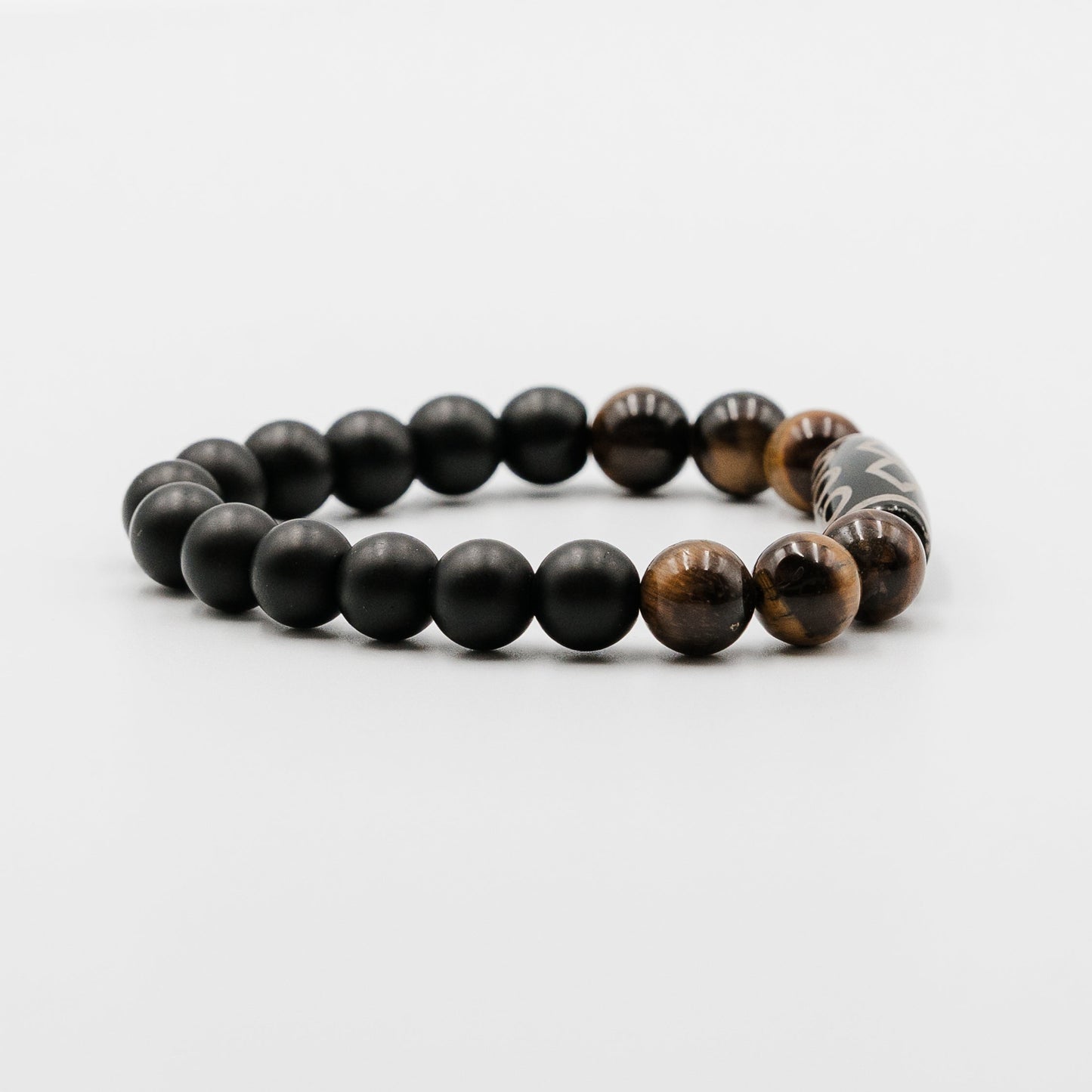 Eclipse Guardian Bracelet – dzi stone tiger eye black onyx bracelet detail | Stone N Luxe