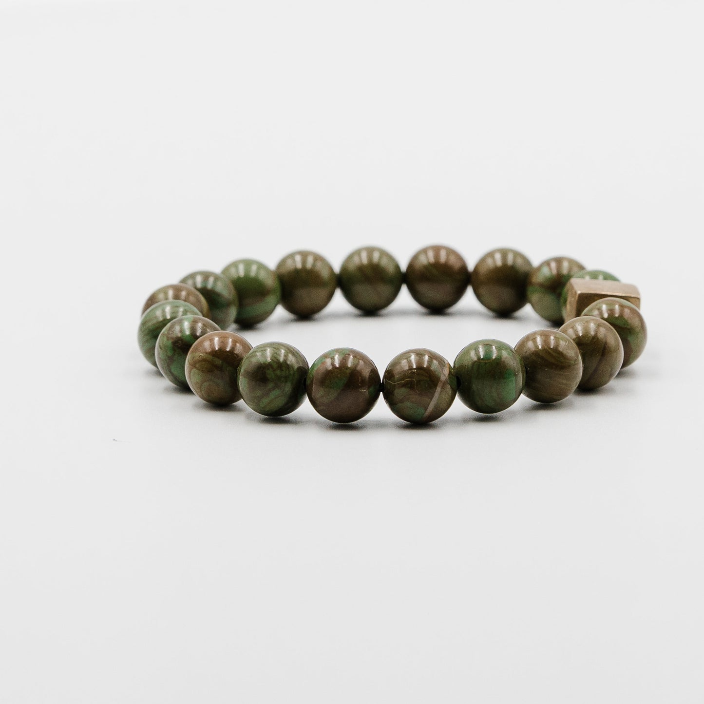 Imperial Green Jasper Bracelet – green jasper gold plate bracelet detail | Stone N Luxe