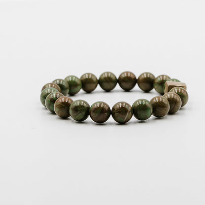 Imperial Green Jasper Bracelet – green jasper gold plate bracelet detail | Stone N Luxe