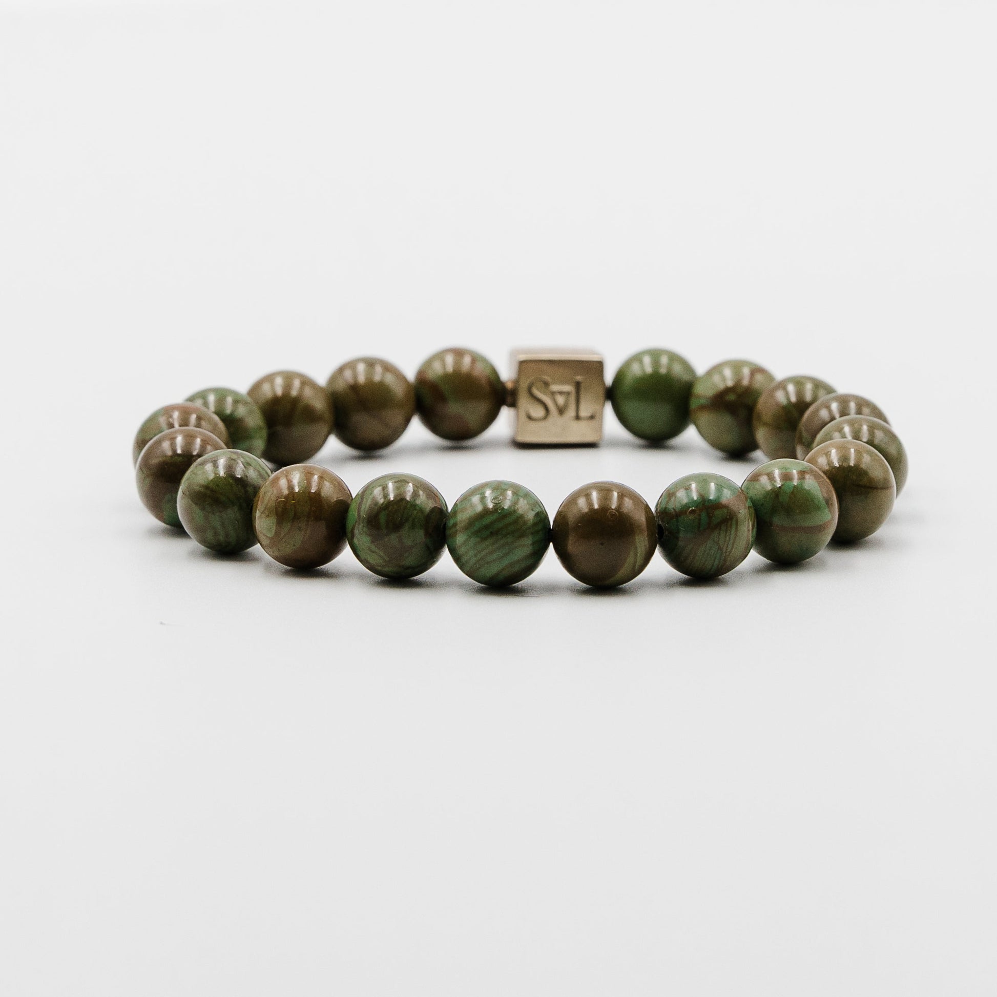Imperial Green Jasper Bracelet – handstrung green jasper mens bracelet | Stone N Luxe