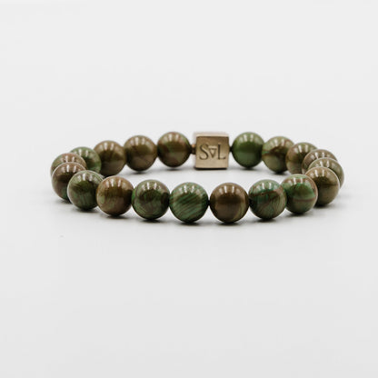 Imperial Green Jasper Bracelet – handstrung green jasper mens bracelet | Stone N Luxe
