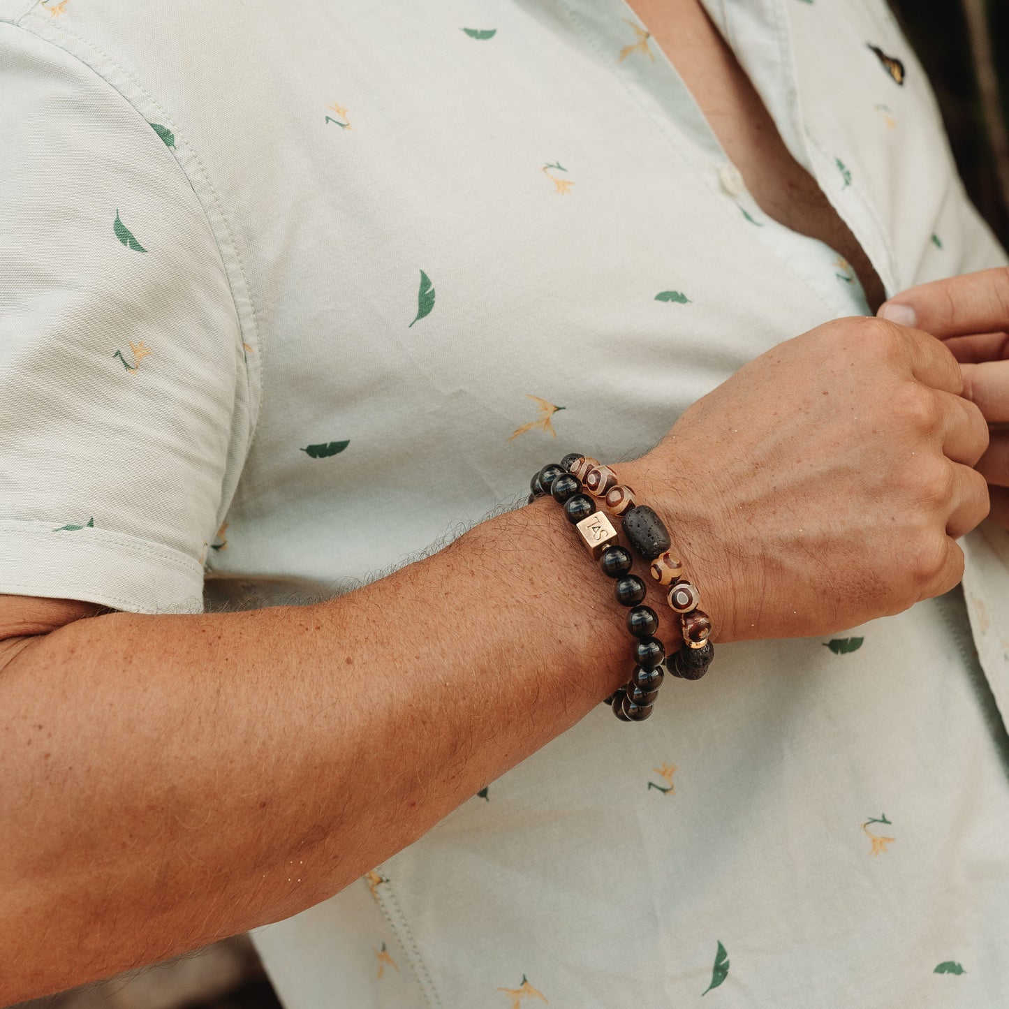 The Grounded Path Stack – beaded bracelet stack worn on wrist | Stone N Luxe
